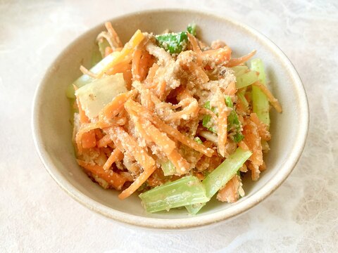 しめじと人参と小松菜のごま和え